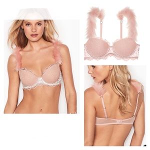 Victoria’s Secret Pink fur strap bra
